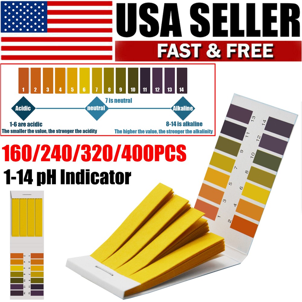 1-14 pH Indicator Test Strips Laboratory Paper Litmus Tester Urine Saliva160-400