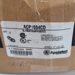 Appleton ACP1034CD Powertite Plug, 100 Amp, 3W, 4P, 250VDC, 600VAC, Style 2