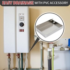 Blulu Wall Mounted Tankless Water Heater Drain Pan – 20 x 13 x 2.5 – Galvanized