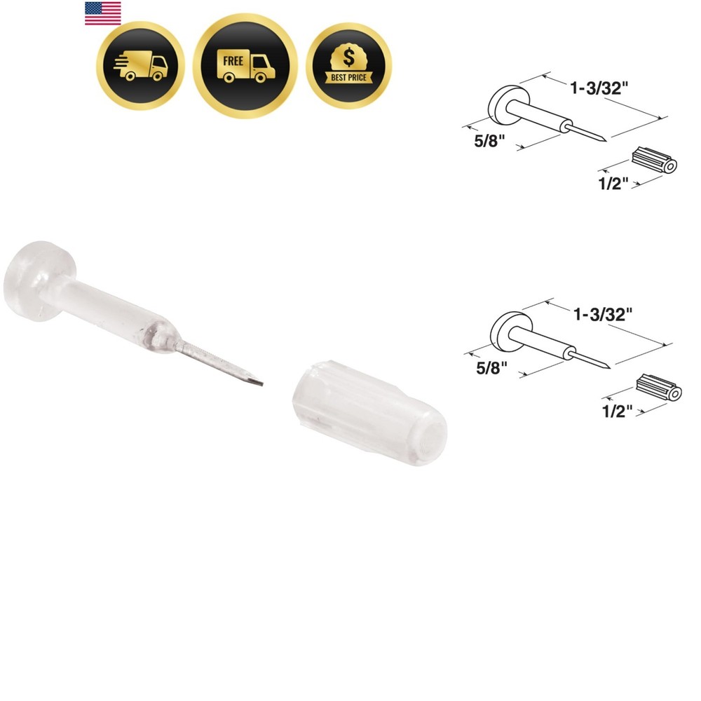 PL 15685 Window Grid Retainer Pins, Plastic and Steel, Clear, 25 Pack
