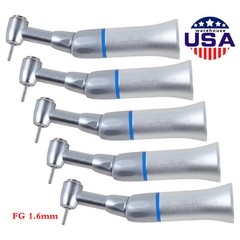 1-5* Dental Slow Low Speed Contra Angle Handpiece Push Button Fit FG 1.6mm Bur