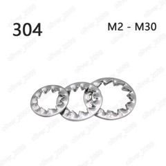 304 Stainless Steel Serrated Lock Washers Internal Teeth M2 M2.5 M3 M4 M5 M6 M30