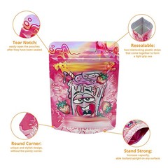 4×5” Mylar Bags Resealable Stand Up Pouches Odor Proof Storage Multi-Purpose