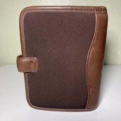 Vintage FranklinCovey Compact Planner Binder Brown Microfiber Nappa Trim Korea