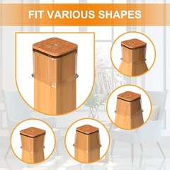24 Pcs Chair Leg Floor Protectors for Hardwood Floors Square L, Clear-24pcs