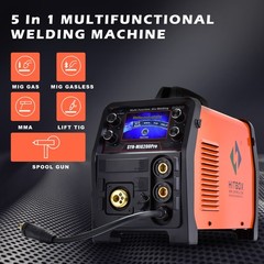 HITBOX 5In1 Gas/Gasless SYN MIG Welder Stick Lift TIG Welder Spool Gun 110V/220V