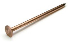 1-1/4″ Smooth Shank Solid Copper Roofing Nails 10 Gauge USA Made – Qty 50