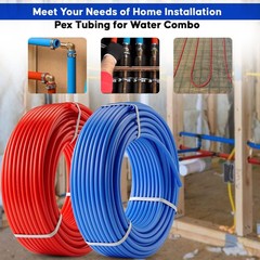2 Rolls 1/2 Inch PEX B Tubing 50ft Blue & Red – Non-Barrier Radiant Heating Pipe