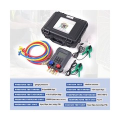 Digital Manifold Gauge, HVAC Refrigerants Digital AC Gauges Set with 2 Thermo…