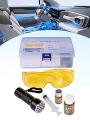 UV Oil Leak Detection Kit for Automotive AC System with Dye and Flashlight