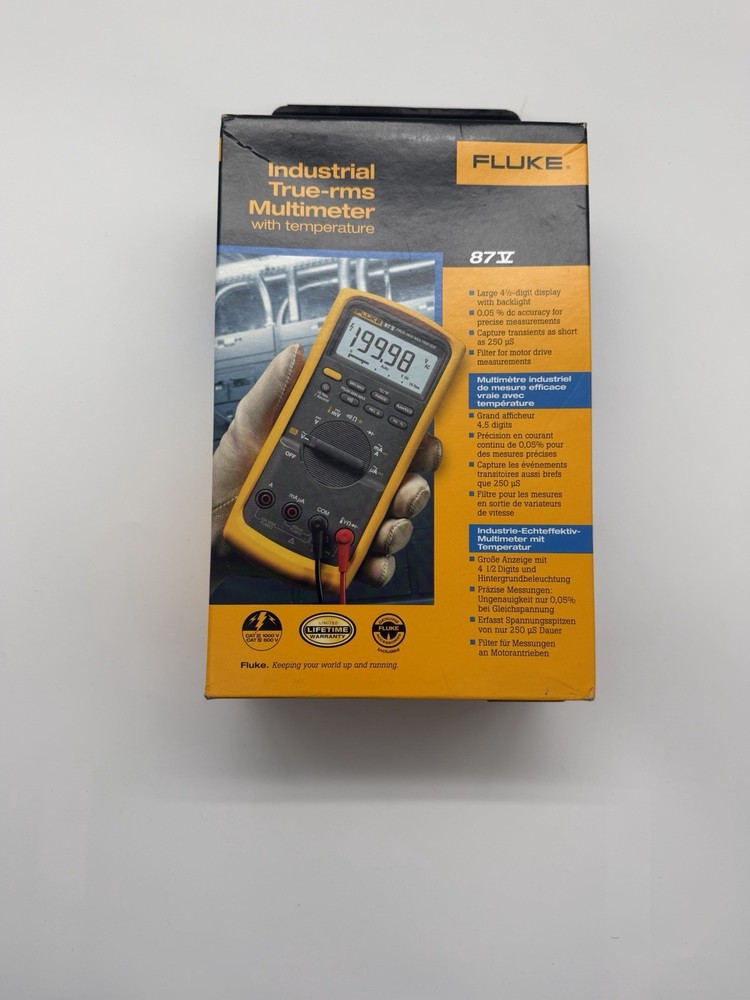 Fluke Digital Multimeter: TRMS CAT III 1000V CAT IV, 1000 V Max AC Volt Measure