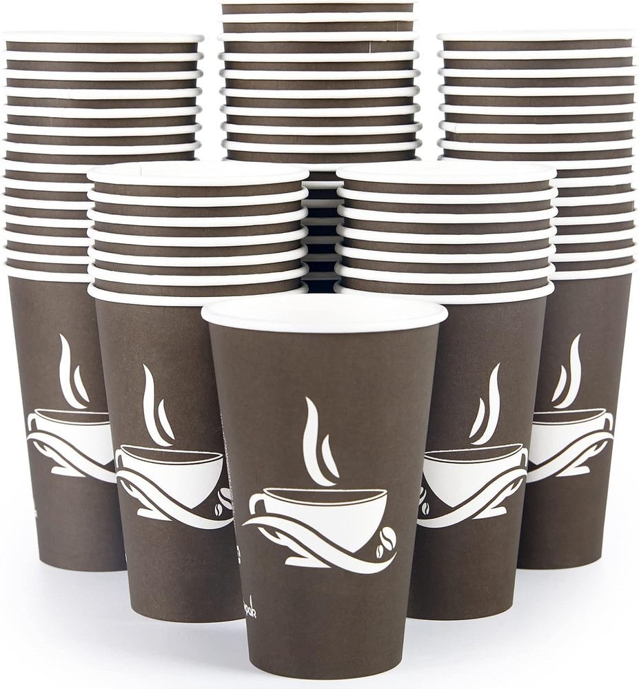 LITOPAK 400-Pack 8oz Brown Disposable Hot/Cold Paper Cups