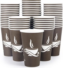 LITOPAK 400-Pack 8oz Brown Disposable Hot/Cold Paper Cups