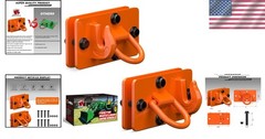 Forged Steel Bolt-On Tractor Bucket Hooks with Backer Plate – Orange, 2 Pack