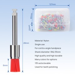 100pcs Dental Nylon Bowl Polishing Polisher Prophy Flat Type Colorful Brushes