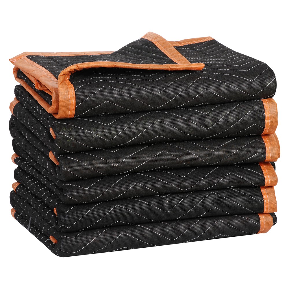 Heavy Duty 6 Pack Moving Blankets Quilted 40″ x 72″Shipping Furniture Pads Black