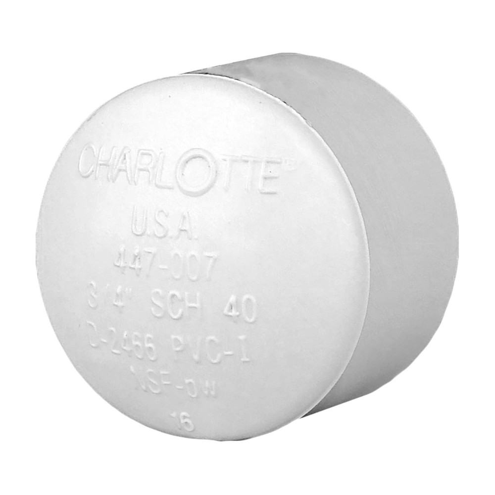 Charlotte Pipe 3/4 Inch PVC Schedule 40 Hose Pipe Fitting White Made in USA