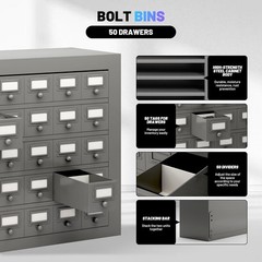 50 Drawers Metal Storage Drawer Cabinet Hardware Organization Storage Box