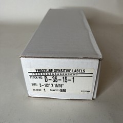 Pressure Sensitive Labels (50000-Pk) White 3 1/2 x 15/16″ D-35-15-1 Data