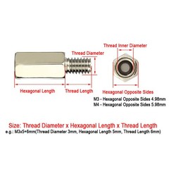 M3 M4 Carbon Steel Standoff Mount Fixing Spacer Bolts Metric Standard Thread