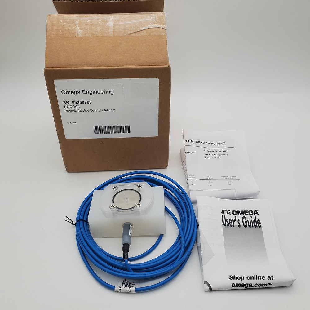 Omega Engineering FPR301 Low Flow Sensor 0.07-5GPM 10BAR