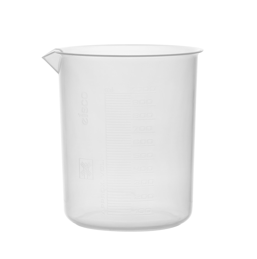 Plastic Beaker, 1000ml – Polypropylene – Raised Graduations – Eisco Labs
