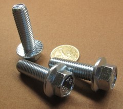 Flanged Serrated Bolt, Class 8.8 Zinc Steel, FT, M12 x 1.75 x 40 mm Length, 10Pc