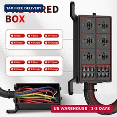 RVBOATPAT 12V Fuse Relay Box 6 Way Relay Fuse Box Pre-Wired Waterproof Relays Bo