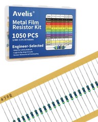 1050 Pcs 30 Values Resistor Kit 1/4 W +-1% Metal Film Fixed Resistors Assortment