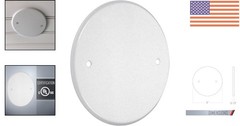 4-Inch Box Mount Round Blank Plate in White – Durable and Paintable