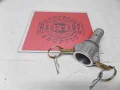 1″ Camlock Female x 1 Barb Hose with Brass Handles and Security Hair Pin Clips
