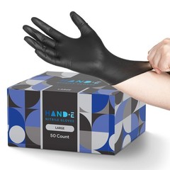 Black Nitrile Black Disposable Gloves Large, 200 Count BBQ, Tattoo, Hair Dye…