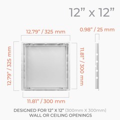 White 12×12 Inch ABS Plastic Square Wall Ceiling Drywall Access Panel Door