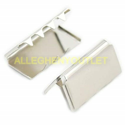 QTY 50 Nickel Military Belt Buckle End Tips for Cotton Webbing – 1.25 Inch NIB