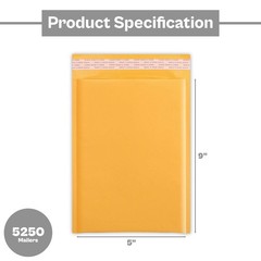 5250 #00 5×10 Kraft Paper Padded Bubble Envelopes Mailers Shipping Bags 5″ x 10″