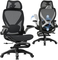 ELABEST X100 Ergonomic Mesh Office Chair with Footrest, Big and Tall Hone Desk C