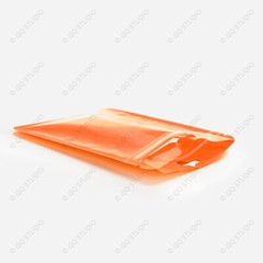 Multi-Size Clear Back Orange Front Glossy Mylar Flat Zip Lock Bag w/Euro Hole