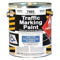 Rae 7493-01 Traffic Zone Marking Paint, 1 Gal., White, Chlorinated Solvent