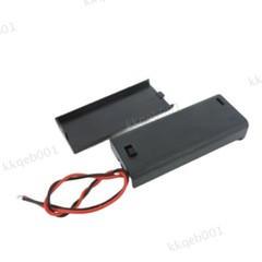2 Slot AAA Battery Holder Case Box Leads ON/OFF Switch Cover Standard Container