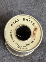 Harris Stay-Brite #8 Silver Bearing Solder 1/16″ 1 lb Pound Spool NOS