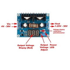 4V-38V to 1.3V-36V 8A Step Down Buck Power Supply Module w/ Voltmeter XL4016 US