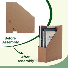 Brown Magazine File Holder Cardboard Rack Foldable Storage Organizer Box 12PK