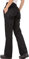NWT CHEFWEAR WOMEN’S BAGGY COTTON BLACK CHEF PANT Size XS-3XL