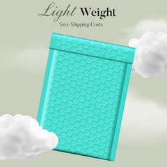 200 Teal Bubble Mailers 4×8 Inches – Waterproof, Self-Seal & Padded for Shipping