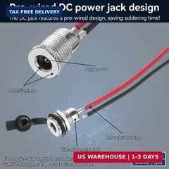 5Pcs Barrel Jack DC Power Jack Socket DC Barrel Connector 5.5 X 2.1 mm Female Po