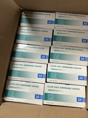 size Medium case 1000 Vinyl Disposable Medical-EXAM Gloves NO-latex Powder-Free