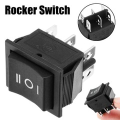 DPDT 20A Maintained Rocker Switch 6 PIN (on) off (on) 12V 24V DC 1/4 quick plug
