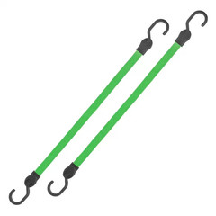 24 In. Green Flat Strap Bungee Cord with Hooks – 2 Pack