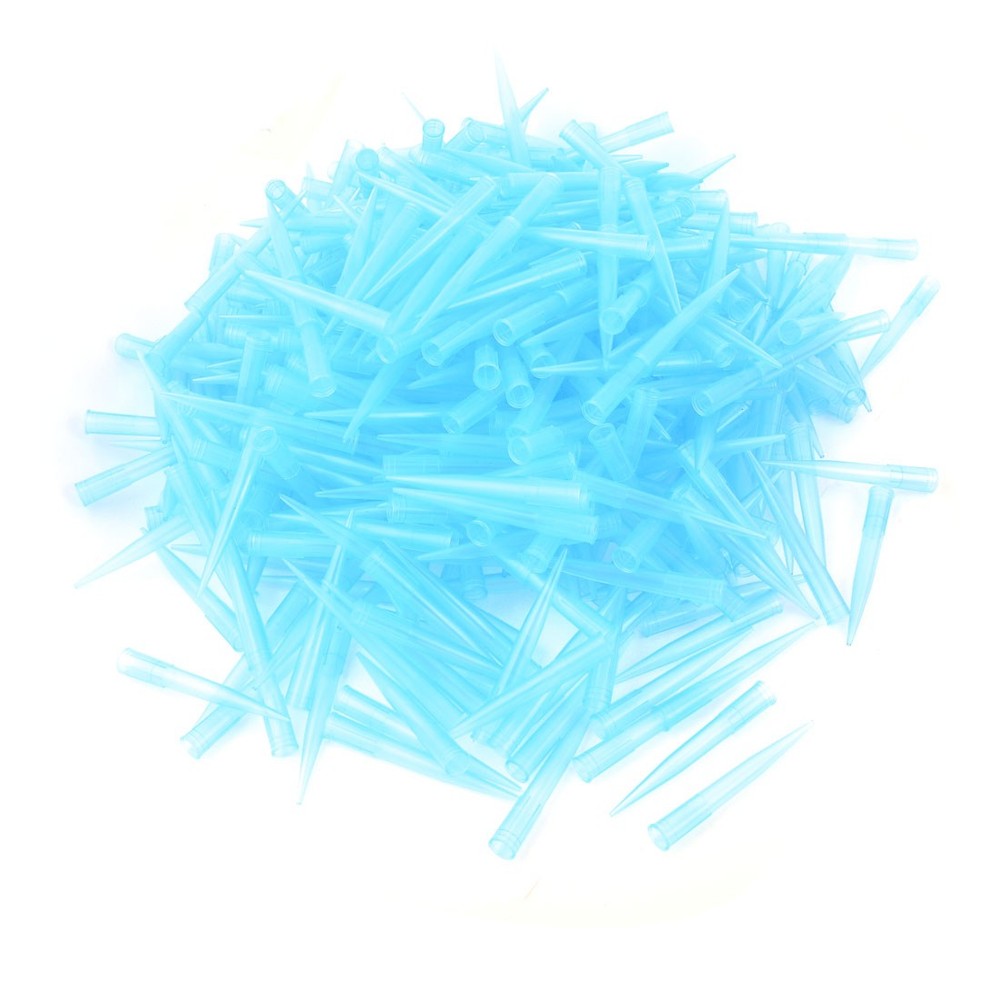500 x Laboratory Clear Blue Plastic Fine Tip Pipette Tip 1000ul 1ml
