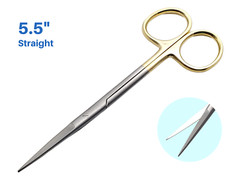 Scissors Surgical 5.5 Straight Gold Plated Handle Tungsten Carbide ARTMAN